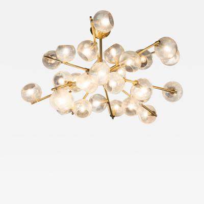  High Style Deco Modernist Murano Glass Brass Constellation Chandelier by High Style Deco