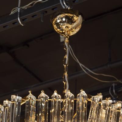  High Style Deco Modernist Murano Glass Ribbon Chandelier with Brass Fittings by High Style Deco