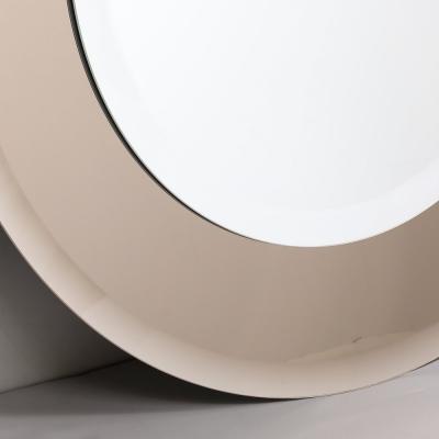  High Style Deco Modernist Two Tier Beveled Smoked Bronze Border Mirror Custom by High Style Deco