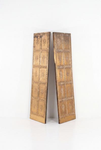  High Style Deco Pair of Brass Elevator Doors Louis Sullivan Style Chicago c 1930