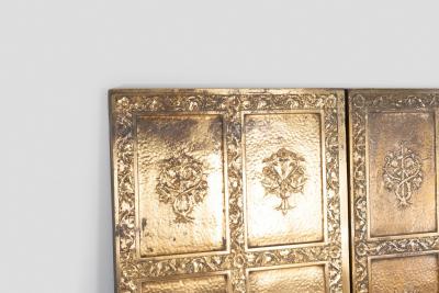  High Style Deco Pair of Brass Elevator Doors Louis Sullivan Style Chicago c 1930