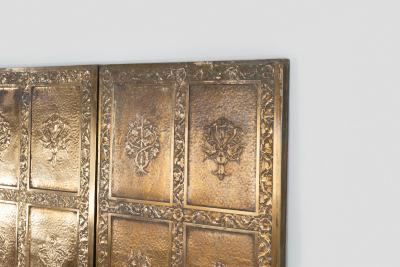  High Style Deco Pair of Brass Elevator Doors Louis Sullivan Style Chicago c 1930
