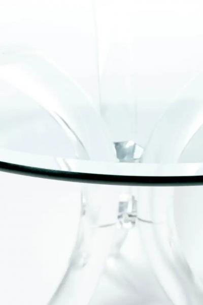  Hill Manufacturing 1970s Hollywood Regency Lucite Tusk and Glass Dining Table