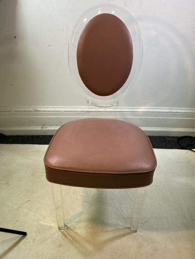  Hill Manufacturing MODERNIST LUCITE DINING TABLE AND SIX LUCITE DINING CHAIRS