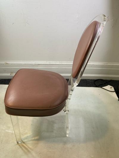  Hill Manufacturing MODERNIST LUCITE DINING TABLE AND SIX LUCITE DINING CHAIRS