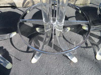  Hill Manufacturing Scrumptious Set 4 Hollywood Regency Swivel Lucite Barstools Hill Manufacturing