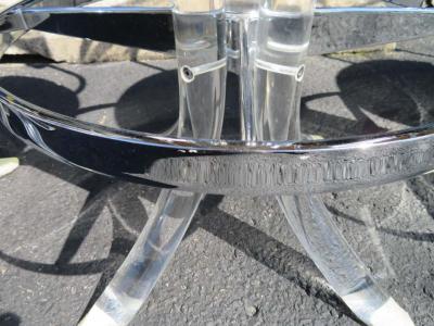  Hill Manufacturing Scrumptious Set 4 Hollywood Regency Swivel Lucite Barstools Hill Manufacturing