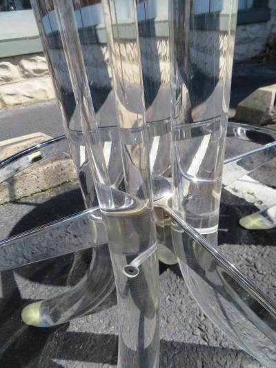  Hill Manufacturing Scrumptious Set 4 Hollywood Regency Swivel Lucite Barstools Hill Manufacturing