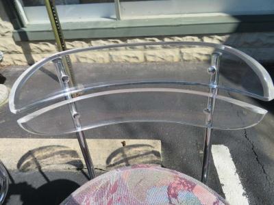  Hill Manufacturing Scrumptious Set 4 Hollywood Regency Swivel Lucite Barstools Hill Manufacturing