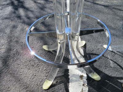  Hill Manufacturing Scrumptious Set 4 Hollywood Regency Swivel Lucite Barstools Hill Manufacturing
