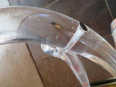  Hill Manufacturing Stunning Lucite Rolling Stool Ottoman Mid Century Modern