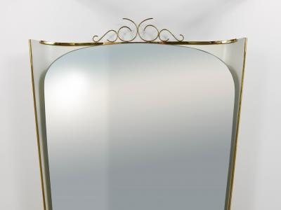  Hillebrand Ernest Igl Illuminated Mid Century Wall Mirror with Brass Crown by Hillebrand