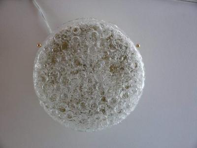  Hillebrand GERMAN GLASS AND BRASS CIRCULAR FLUSH MOUNT