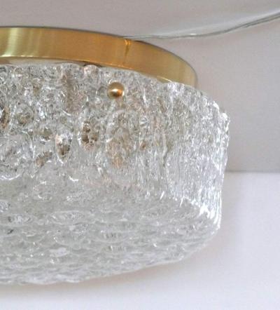  Hillebrand GERMAN GLASS AND BRASS CIRCULAR FLUSH MOUNT