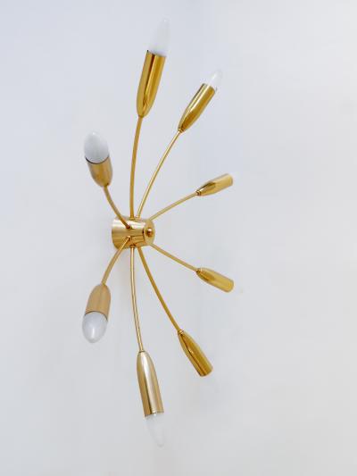  Hillebrand Large Eight Armed Mid Century Sputnik Chandelier or Ceiling Light Germany 1970s