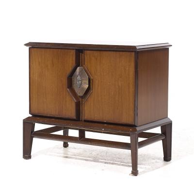  Hobey Helen Baker Helen Hobey Baker Mid Century Walnut and Burlwood Nightstands Pair