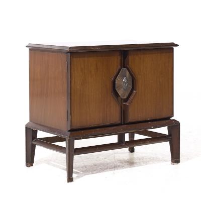  Hobey Helen Baker Helen Hobey Baker Mid Century Walnut and Burlwood Nightstands Pair