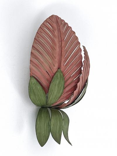  Holl nder Leuchten Rare Mid Century Double Leaf Floral Sconce by Holl nder Leuchten Germany 1970s