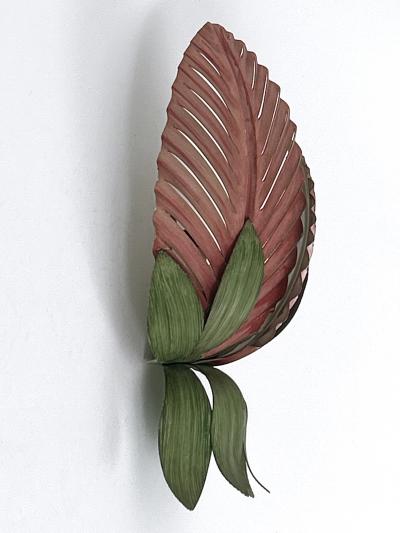  Holl nder Leuchten Rare Mid Century Double Leaf Floral Sconce by Holl nder Leuchten Germany 1970s