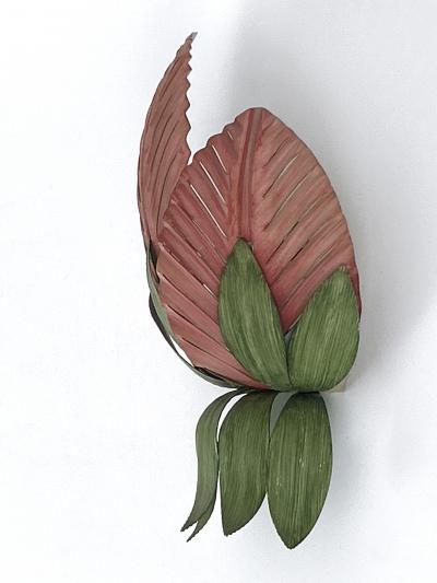  Holl nder Leuchten Rare Mid Century Double Leaf Floral Sconce by Holl nder Leuchten Germany 1970s