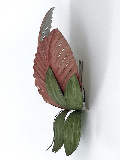  Holl nder Leuchten Rare Mid Century Double Leaf Floral Sconce by Holl nder Leuchten Germany 1970s