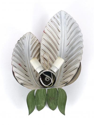  Holl nder Leuchten Rare Mid Century Double Leaf Floral Sconce by Holl nder Leuchten Germany 1970s