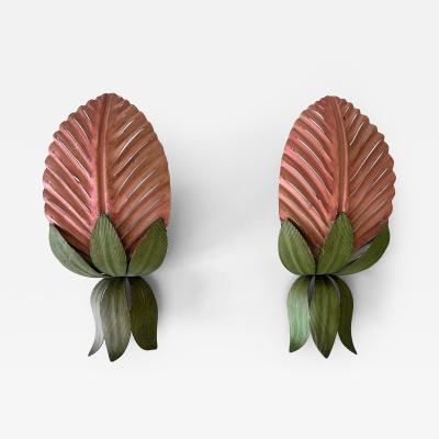  Holl nder Leuchten Set of Two Rare Mid Century Floral Sconces by Holl nder Leuchten Germany 1970s