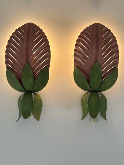  Holl nder Leuchten Set of Two Rare Mid Century Floral Sconces by Holl nder Leuchten Germany 1970s
