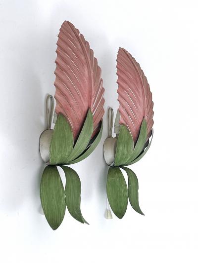 Holl nder Leuchten Set of Two Rare Mid Century Floral Sconces by Holl nder Leuchten Germany 1970s