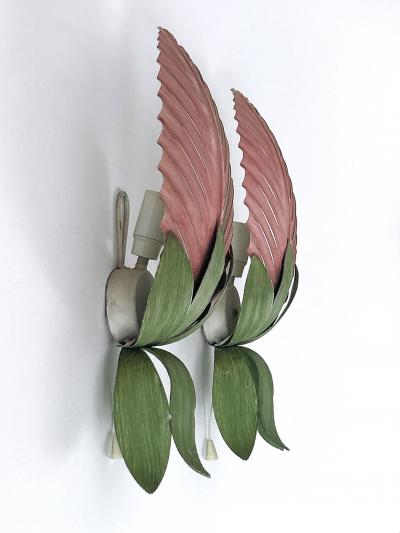  Holl nder Leuchten Set of Two Rare Mid Century Floral Sconces by Holl nder Leuchten Germany 1970s