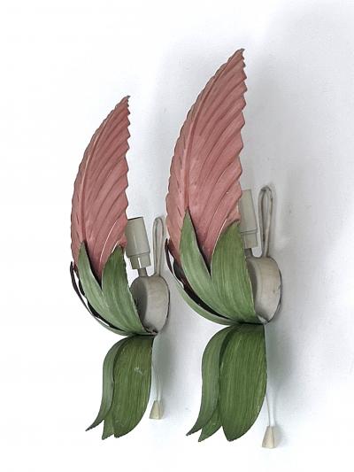  Holl nder Leuchten Set of Two Rare Mid Century Floral Sconces by Holl nder Leuchten Germany 1970s