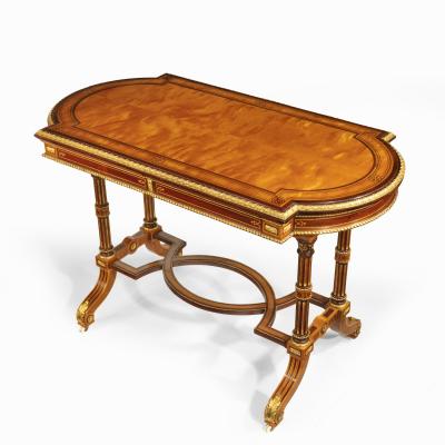  Holland Sons A Victorian fine satinwood ladies writing table attributed to Holland and Sons