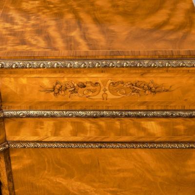 Holland Sons A pair of Victorian satinwood display cabinets attributed to Holland and Sons