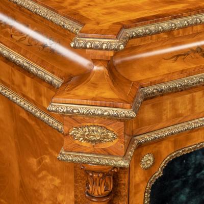 Holland Sons A pair of Victorian satinwood display cabinets attributed to Holland and Sons