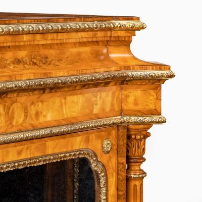 Holland Sons A pair of Victorian satinwood display cabinets attributed to Holland and Sons