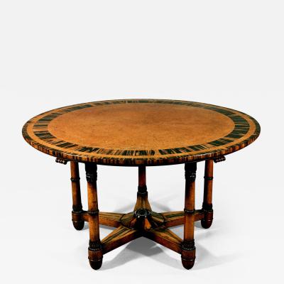  Holland Sons Antique Important English Regency Period Amboyna Wood Center Table