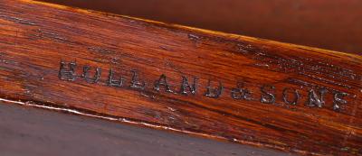  Holland Sons Fine Mid 19th Century Figured Oak Partners Desk by Holland and Sons