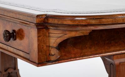  Holland Sons Important William IV Period Desk with Superb Carving Signed Holland Sons