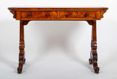  Holland Sons Important William IV Period Desk with Superb Carving Signed Holland Sons