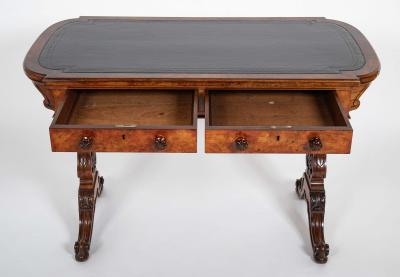  Holland Sons Important William IV Period Desk with Superb Carving Signed Holland Sons