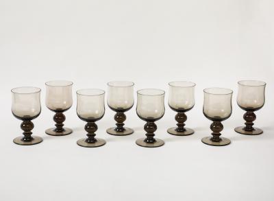  Holmegaard 8 Holmegaard Smoked Wine Water Glasses