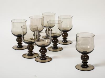  Holmegaard 8 Holmegaard Smoked Wine Water Glasses