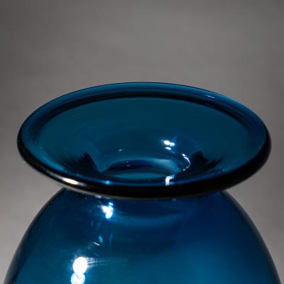  Holmegaard Blue Capri Glass Vase by Kastrup Holmegaard Denmark 1960s 70s