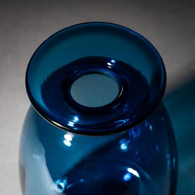 Holmegaard Blue Capri Glass Vase by Kastrup Holmegaard Denmark 1960s 70s