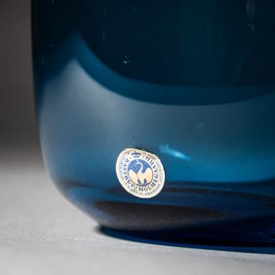  Holmegaard Blue Capri Glass Vase by Kastrup Holmegaard Denmark 1960s 70s