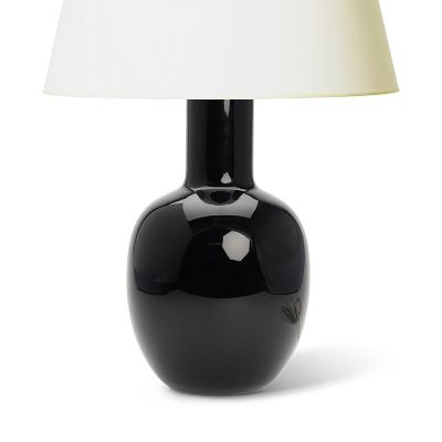  Holmegaard Elegant Black Glass Table Lamp by Michael Bang for Holmegaard