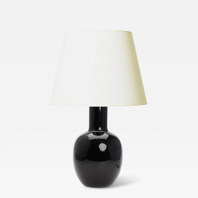  Holmegaard Elegant Black Glass Table Lamp by Michael Bang for Holmegaard