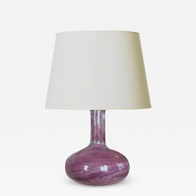  Holmegaard Mod table lamp in swirling purple glass by Holmegaard