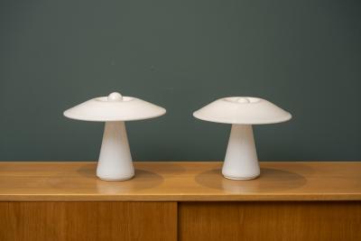  Holmegaard Pair of Sidse Werner Phoenix Table Lamps for Holmgaard