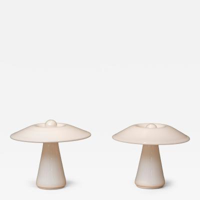  Holmegaard Pair of Sidse Werner Phoenix Table Lamps for Holmgaard